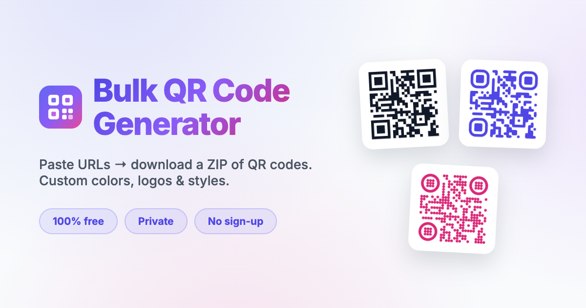 Bulk QR Code Generator preview